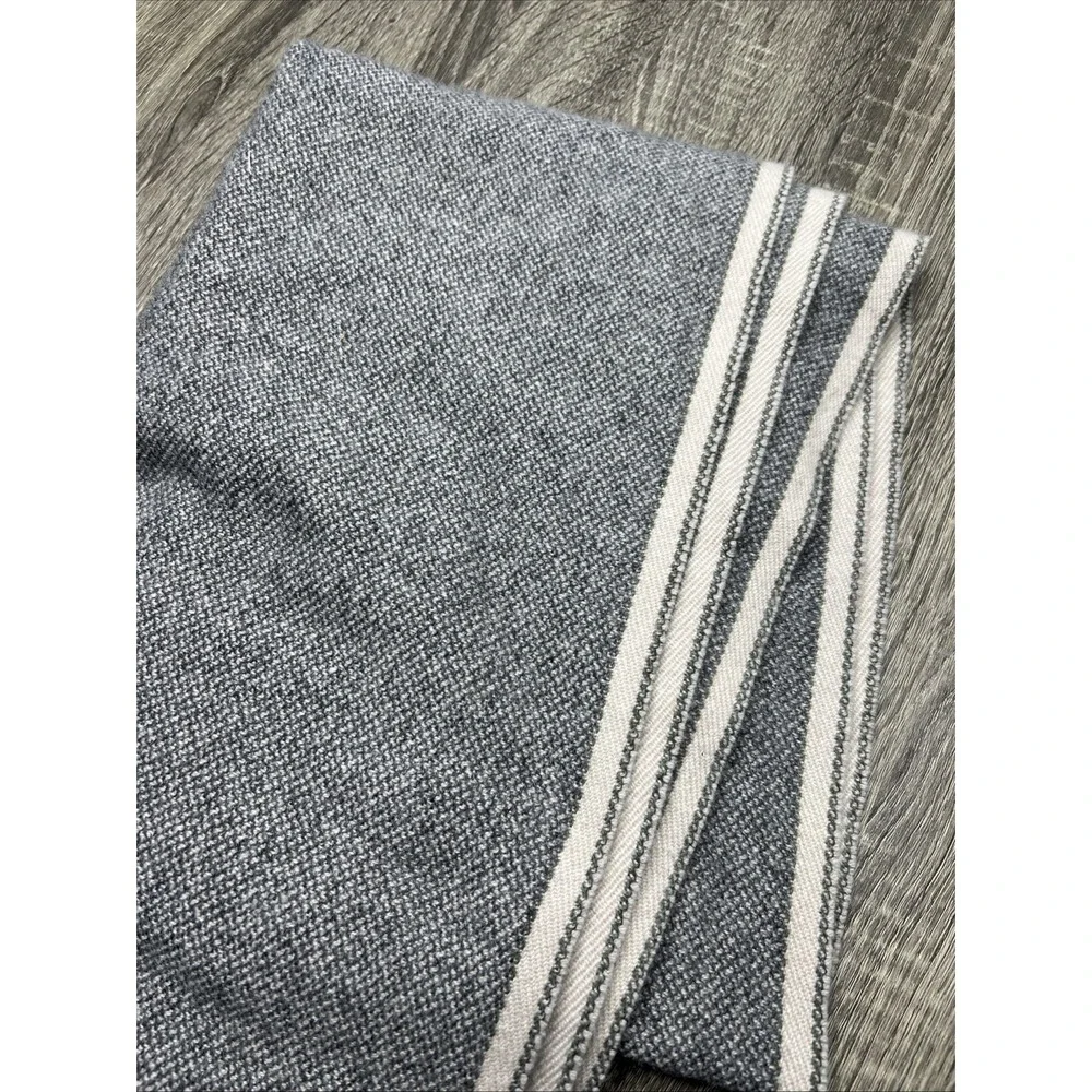 Brunello Cucinelli 100% Cashmere Shawl Scarf Wrap Grey Gray 19